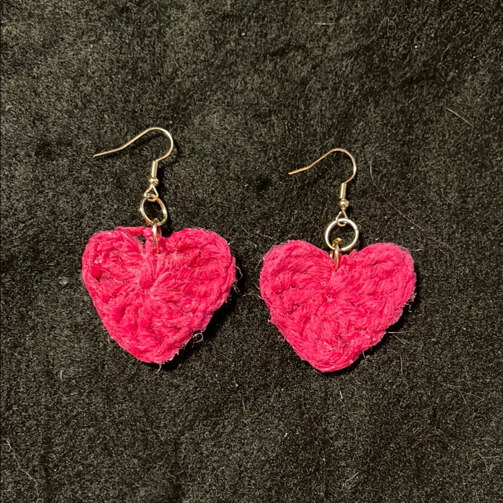 Heart-Shaped Pink Earrings